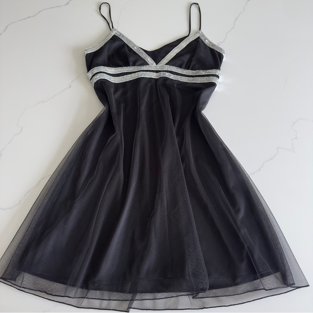 Charlotte Russe Black and Silver Mini Dress